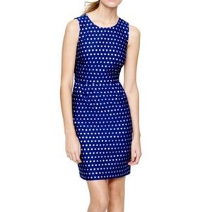 Jcrew dress blue with silver polka dots